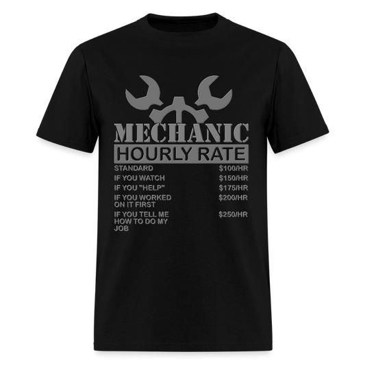 Mechanic Gift, Mechanic Hourly Rate Shirt, Gifts for Mechanics, Mechanic T-Shirt, Car Mechanic, Funny Mechanic Hourly Rate, Mechanic Tee - black