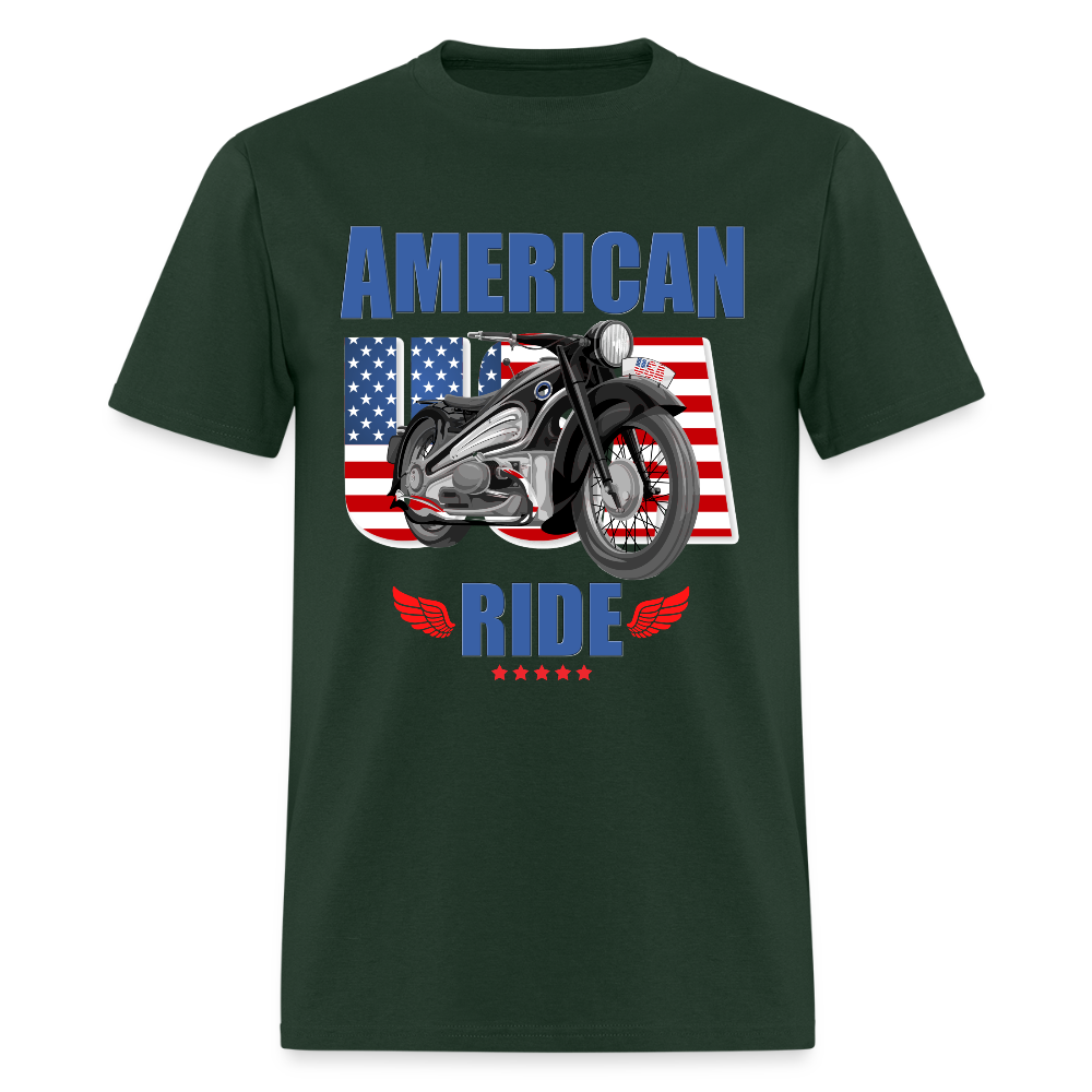 American Ride Shirt, Motorcycle Shirt, Biker Shirt, Motorcycle Gift, Motorcycle Tshirt, Motorcycle Shirts, Motorcycle T Shirt, Biker Shirts - forest green