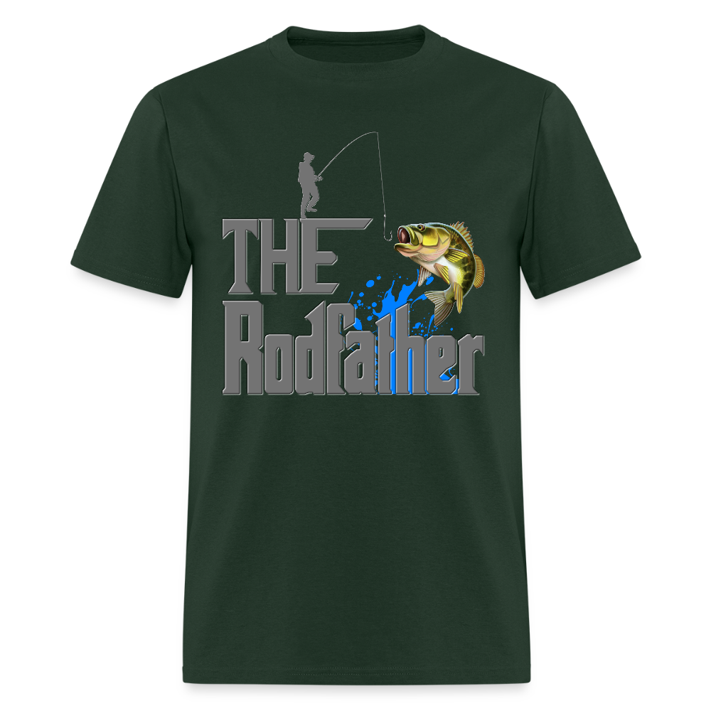 The Rodfather T-Shirt, Funny Fishing, Fishing Rod Shirt, Lake Lover Shirt, Fishing Gift For Men, Dad Fishing Shirt, Father Day Shirt - forest green