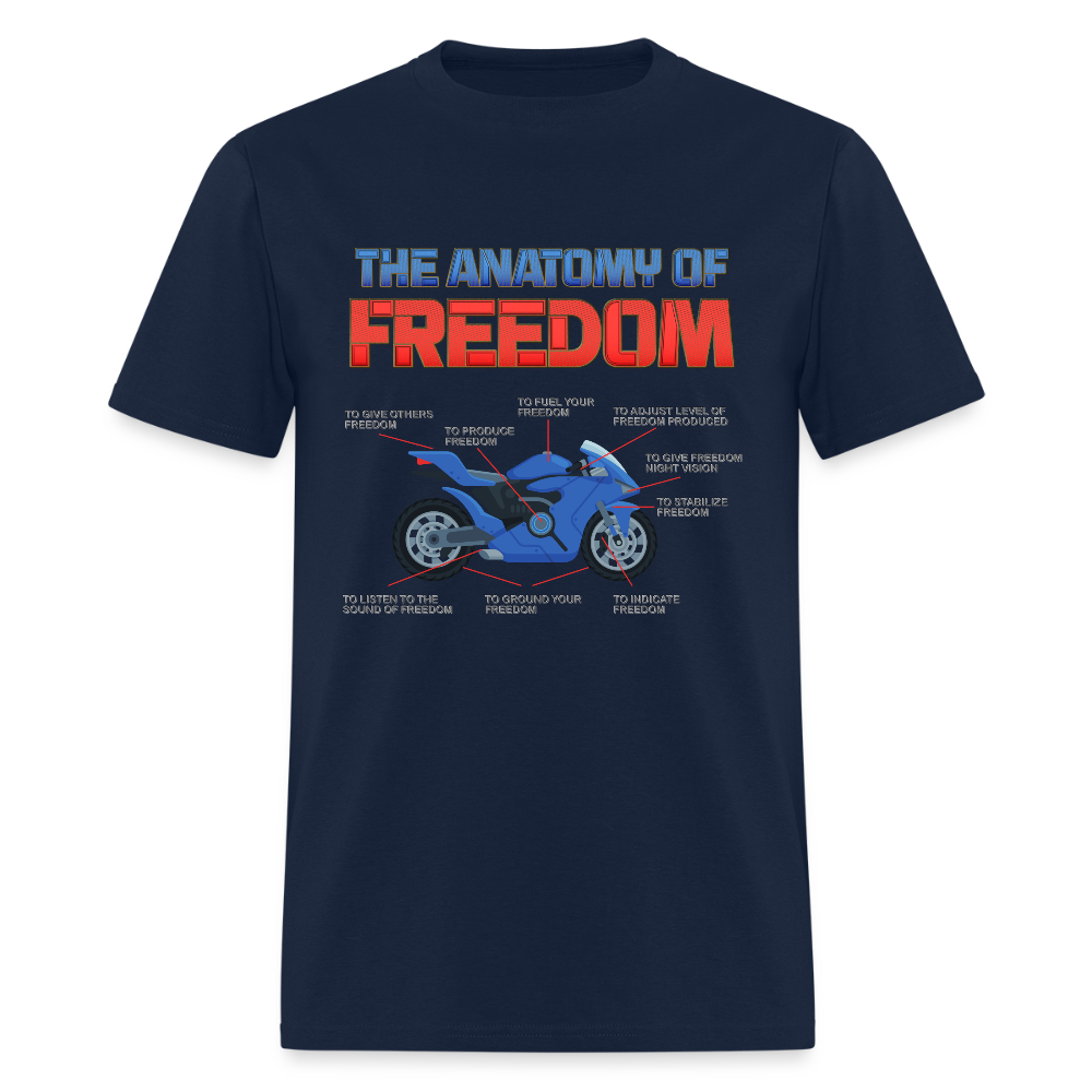 The Anatomy Of Freedom Shirt, Motorcycle Gift, Biker Lover Gift, Gift For Biker, Motor Cross, Motorcycle Anatomy - navy
