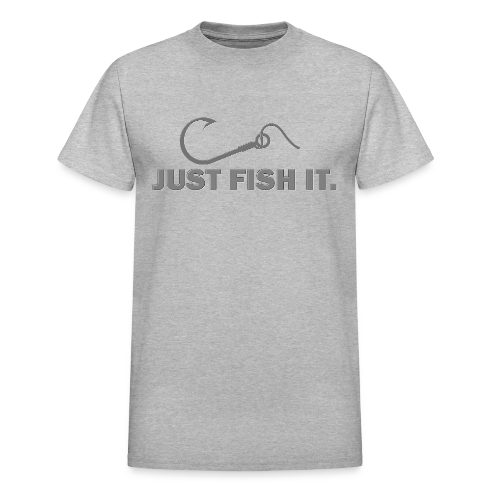 Funny Fishing Shirt, Just Fish It Shirt, Gift For Fisherman, Fishing Shirt, Fishing Gifts, Gift For Dad, Fisherman T shirt - heather gray