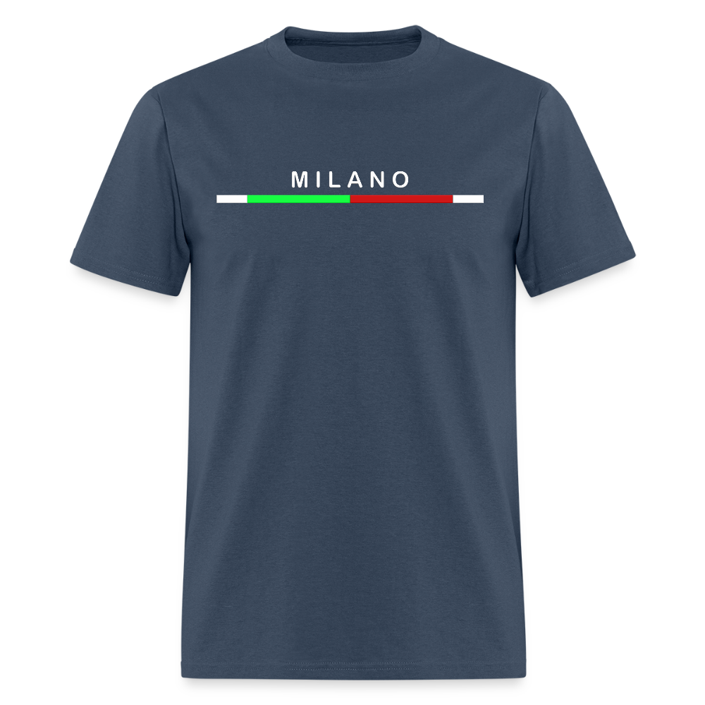 Milano Shirt, Milan T-Shirt, Vacation Holiday Milano Shirt,   Italia T-Shirt, Italian Flag shirt, Italian Gift Idea, Italy T-shirt, Great Gift for Dad, Birthday Gift idea, Father Day Gift, Mothers Day Gift, Gift For Him, Gift For Her, Italy Gift Idea -  blue dusk