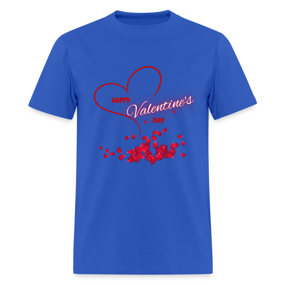 Happy Valentines Day Shirt, Valentines Day Gift,  Valentine For Him Her, Hearts, Rose Petals, Happy Valentines Day Gift, Men Valentines Day Gift, Women Valentine Gift - royal blue