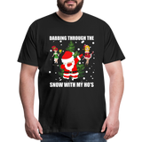 Dabbing Through, The Snow With My Ho's, Ugly Christmas Shirt, Christmas Shirt, Xmas Shirt, Funny Christmas Shirt, Men Christmas Shirt, Christmas T-shirt - black