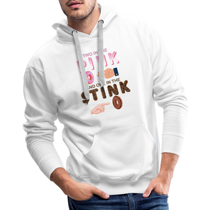 Adult Humor Shirt, The Shocker Symbol Hoodie, Inappropriate adult sexual humor, 2 in the pink, 1 in the stink, butt play anal joke, Two, One - white