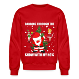 Dabbing Through, The Snow With My Ho's, Ugly Christmas Sweater, Christmas Sweater, Xmas Sweater, Funny Christmas Sweater, Men Christmas Sweater - red