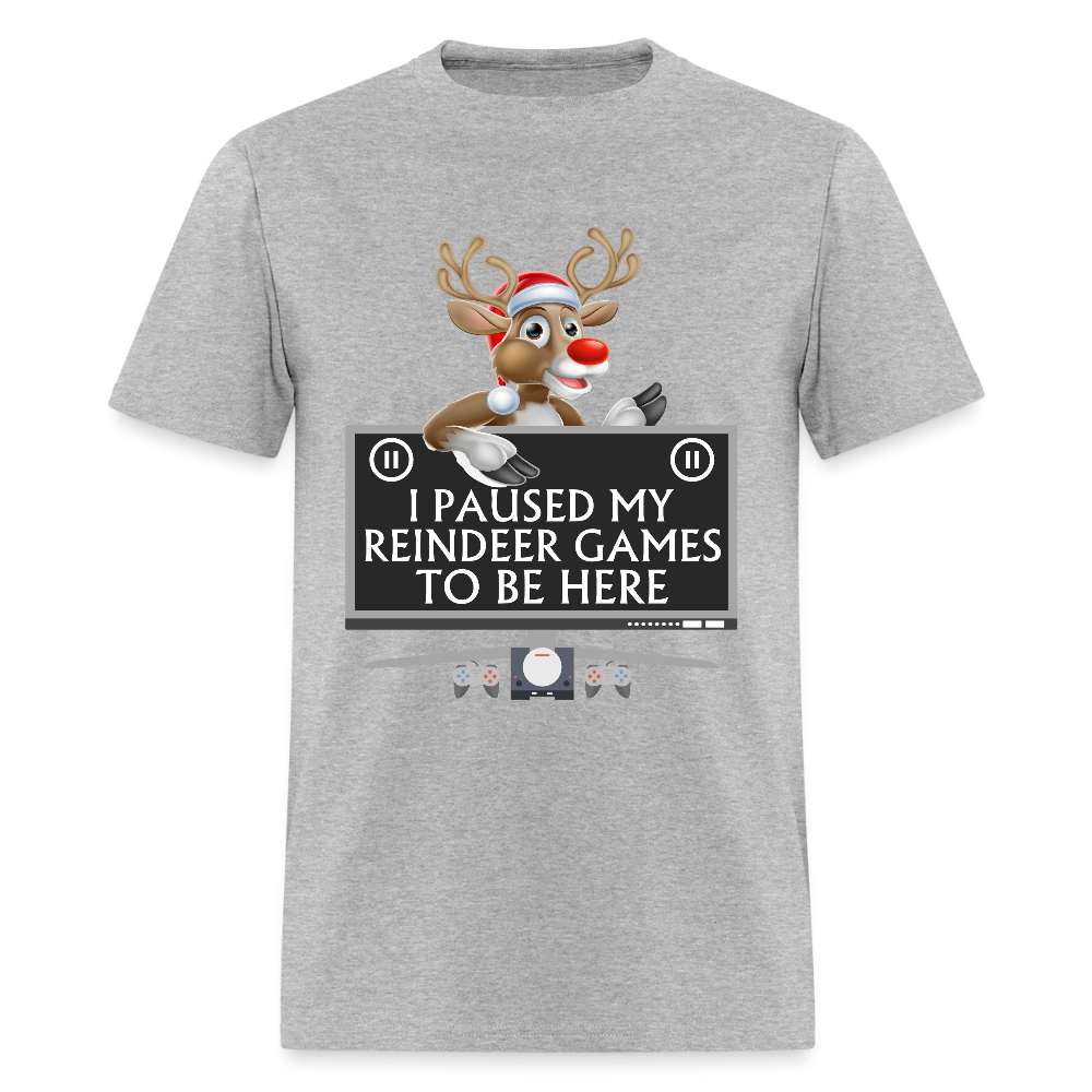 I Paused My Reindeer Game To Be Here Shirt, Gamer Shirt, Christmas Valentines Gift, Gamer Gift, Funny Gaming Shirt, Brothers Gift, Rudolph The Red Nose Reindeer Shirt. - heather gray