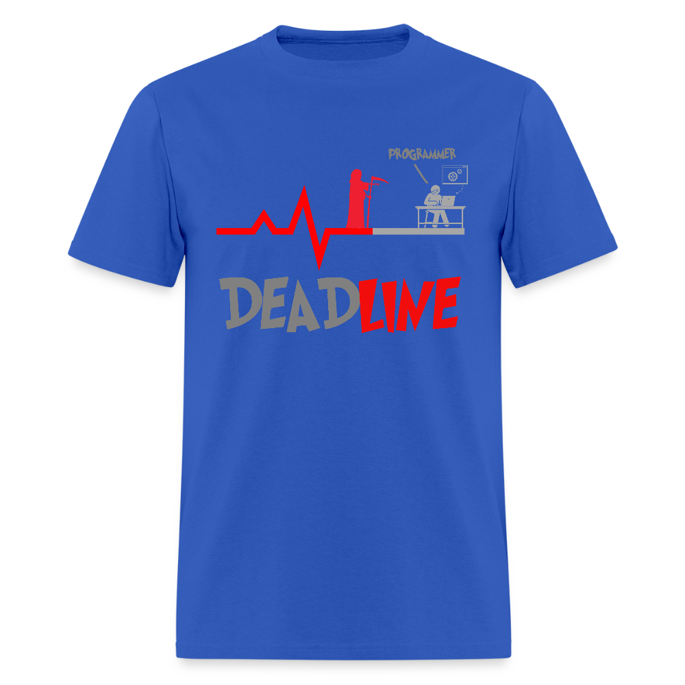 Deadline Programmer Shirt, Coder Shirt, Coding T Shirt, Funny Shirt, Grim Reaper Shirt, Computer Shirt, Developer t shirt - royal blue