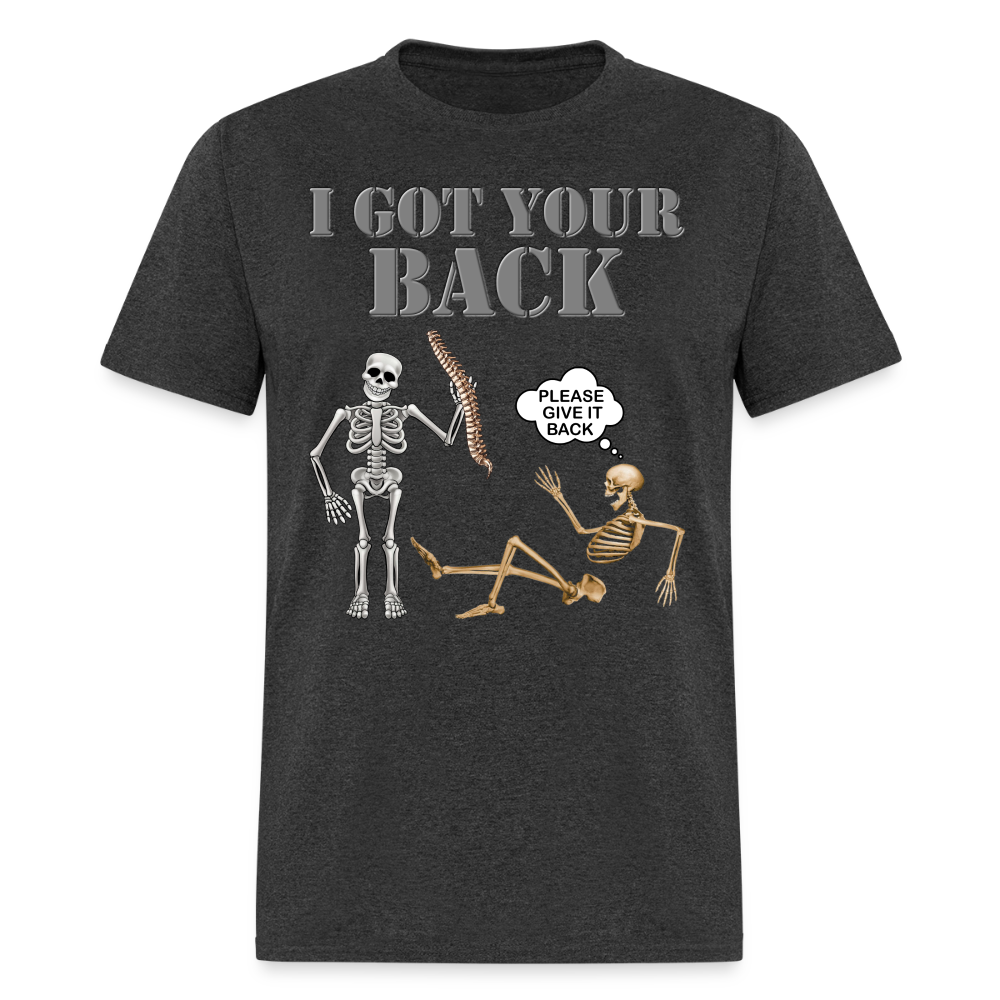 I Got Your Back Shirt, Funny Skeleton Rib Cage Tshirt, Halloween Skeleton Shirts, Mens Anti Valentines Day, Funny Pick Up Lines Men's Premium T-Shirt - heather black