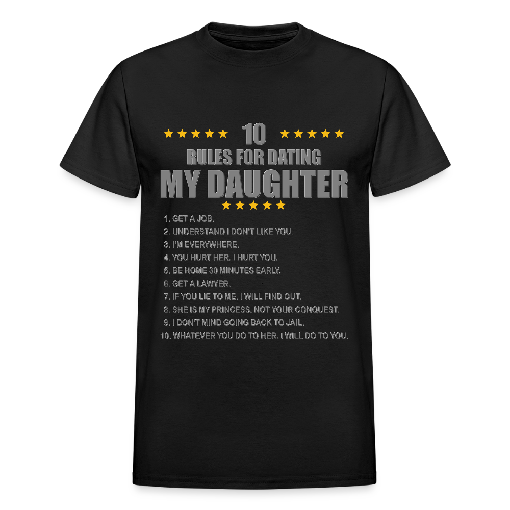 Gift For Father, Gift For Daddy, 10 Rules For Dating My Daughter T shirt, Shirt T-Shirt Gift For Father, Gift For Dad, Number One Star Dad For Him - black