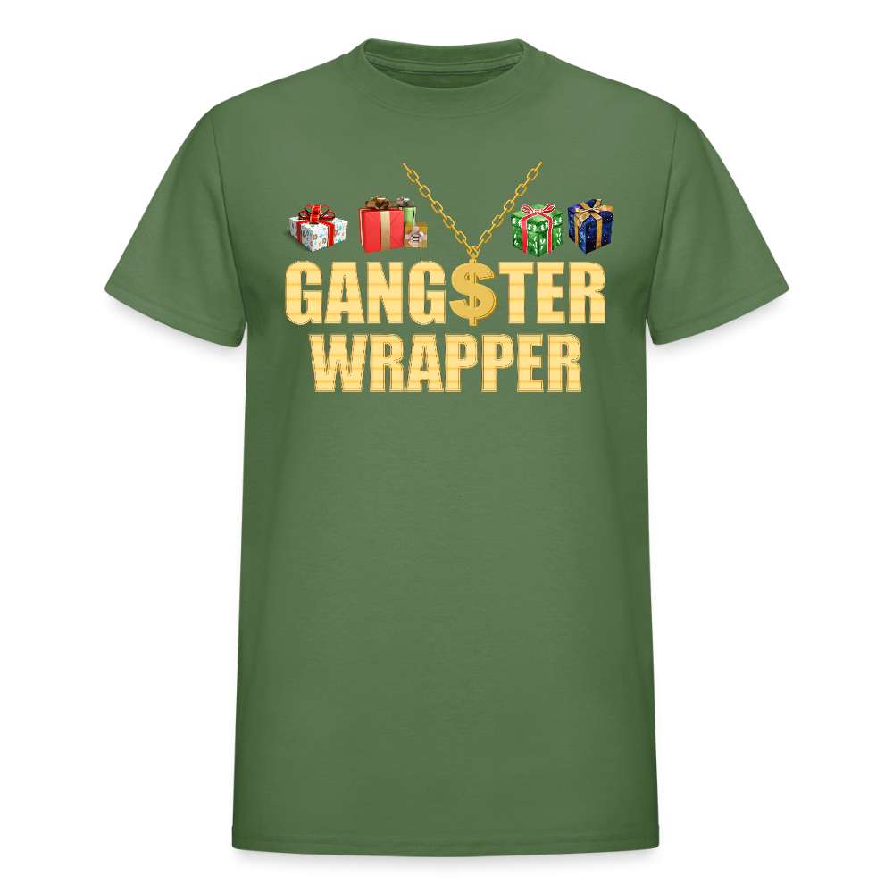 Gangster Wrapper Shirt, Gangsta Wrapper T-Shirt, Gangsta Wrapper Tshirt, Gangsta Wrapper Shirt, Funny Christmas Shirt, Wrapping Shirt - military green
