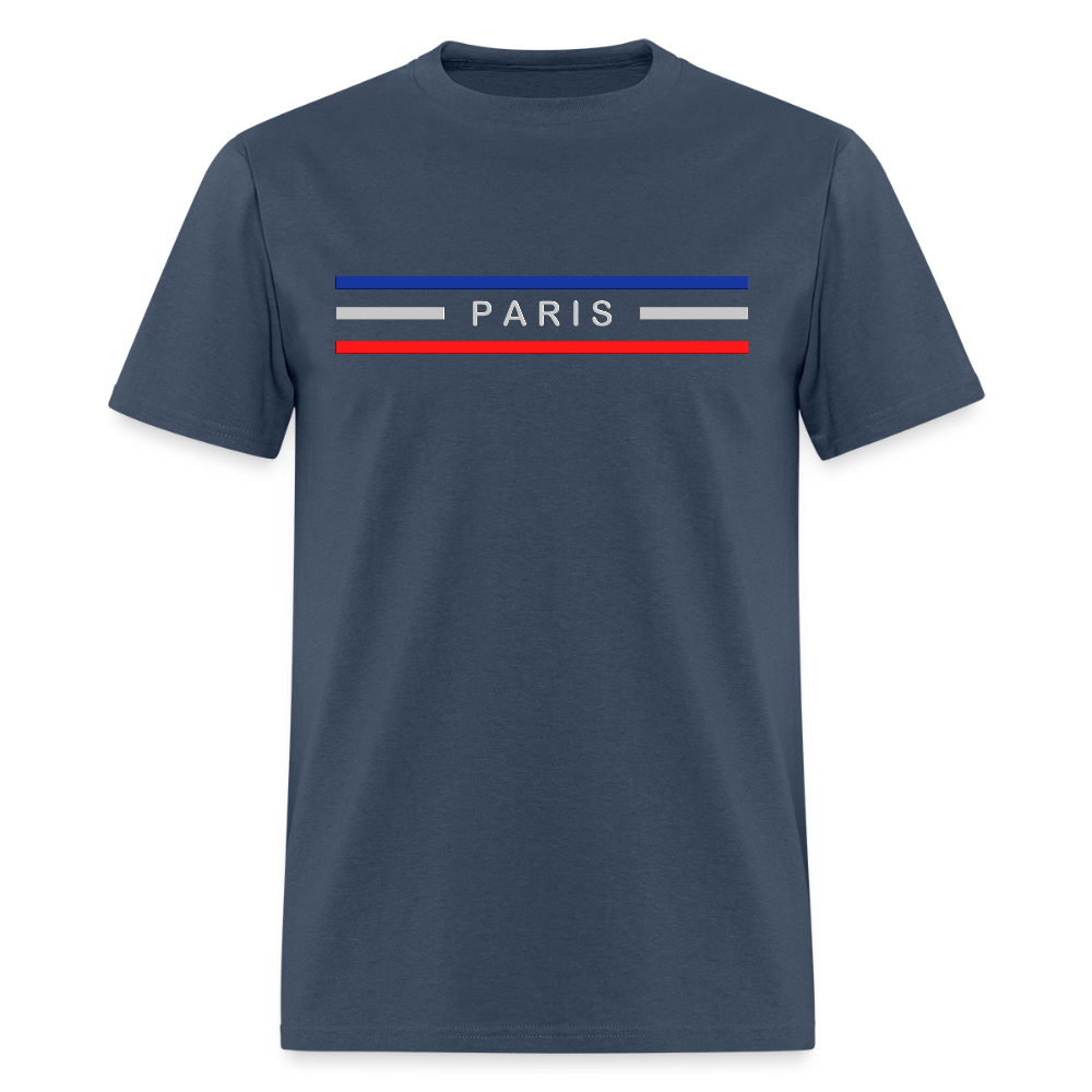 Paris Gift, Paris T-shirt, Paris Flag Shirt, Paris Flag T-Shirt, France Flag, Paris souvenir, Paris gift, Paris Unisex t-shirt, Paris Style Shirt, France Shirt, France t-shirt, Eiffel Tower shirt -  blue dusk
