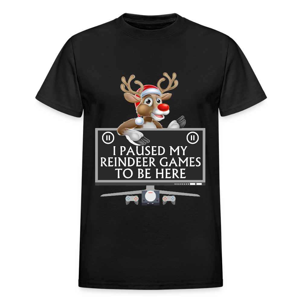 I Paused My Reindeer Game To Be Here Shirt, Gamer Shirt, Christmas Valentines Gift, Gamer Gift, Funny Gaming Shirt, Brothers Gift, Rudolph The Red Nose Reindeer Shirt. - black