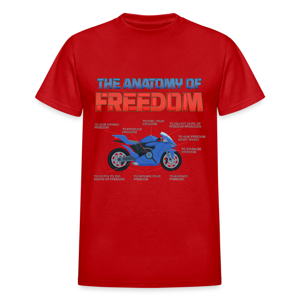 The Anatomy Of Freedom Shirt, Motorcycle Gift, Biker Lover Gift, Gift For Biker, Motor Cross, Motorcycle Anatomy - red