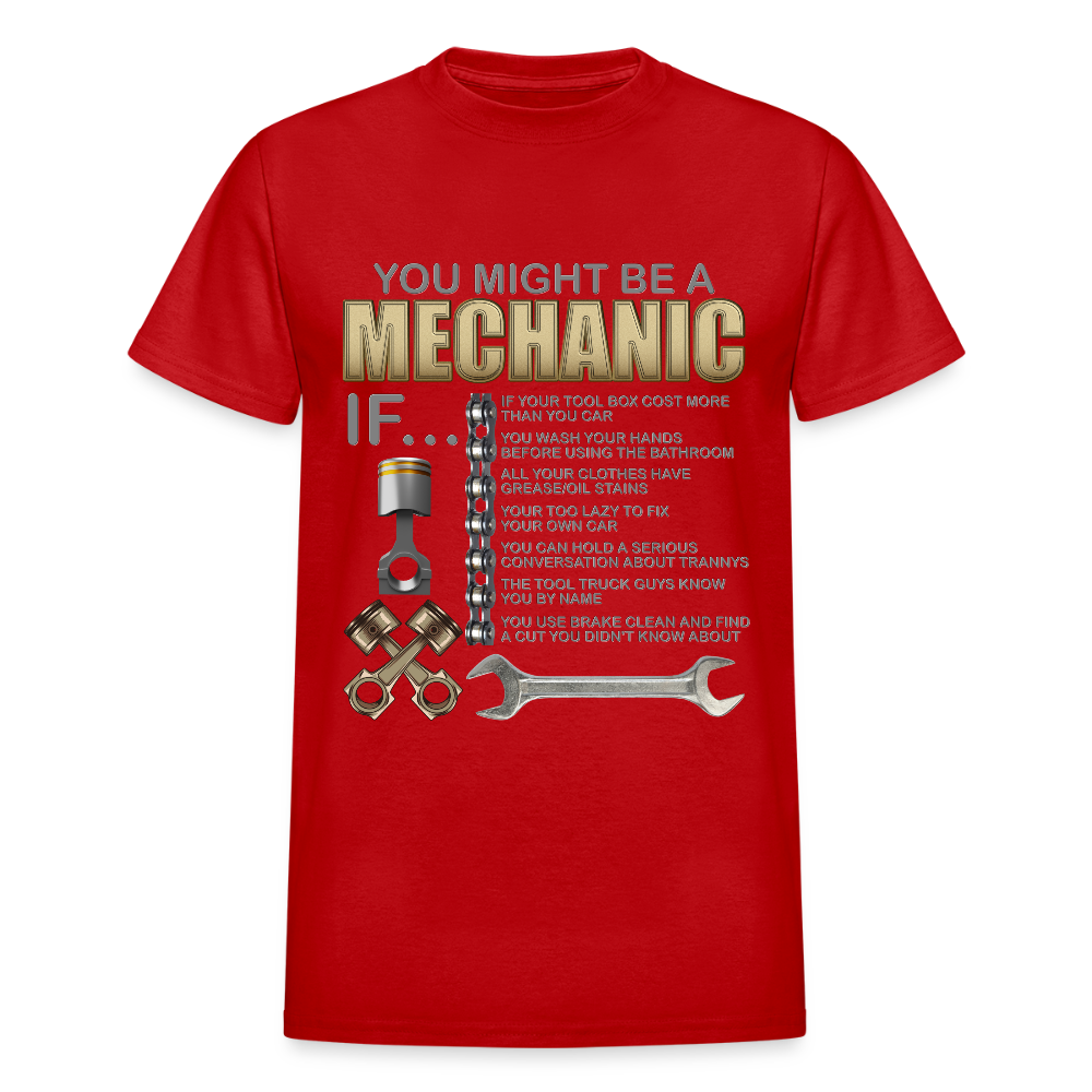 Mechanic Gift, Mechanic Shirt, You Might Be A Mechanic, Diesel Mechanic, Gift For Mechanic, Car Mechanic, Car Guy Shirt, Funny Dad Shirt - red