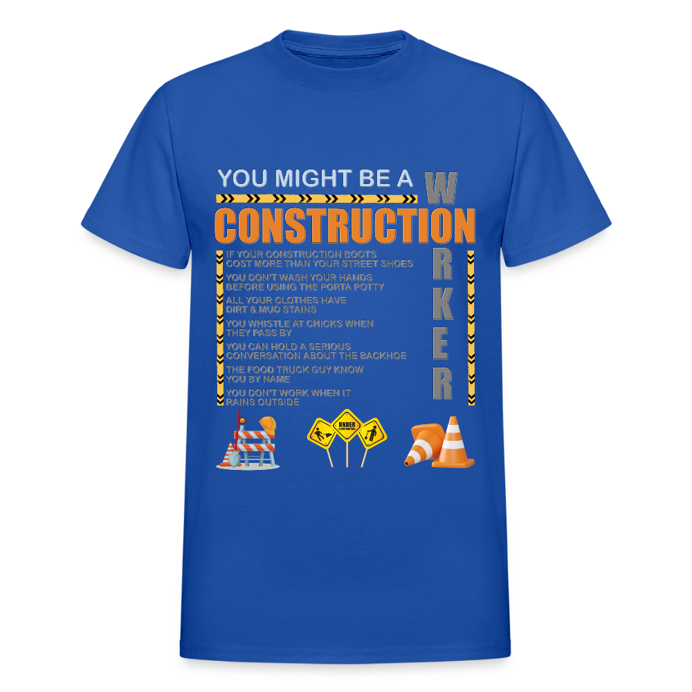 Construction Gift, Construction Crew, Construction Worker, You Might Be A, Construction Party, Construction Manager, Engineering Shirt, Dump Truck Shirt, Construction Theme, Funny Dad Shirt, Fathers Day Shirt - royal blue