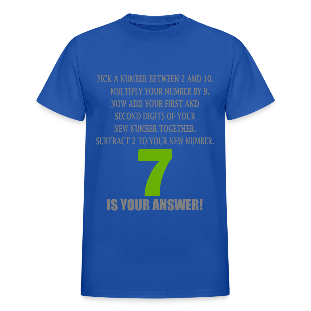 Problem Solving Math Teacher Shirt, Mathematics Shirt, Funny Joke Shirt, Answer Quote Lucky 7 Shirt, Mind Reading Sarcastic Cool - royal blue