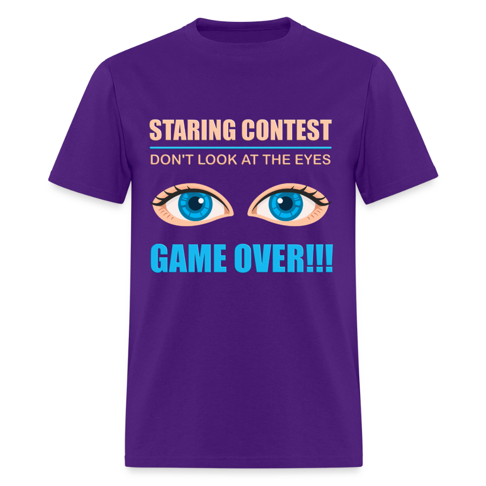 Staring Contest Shirt, Dont Look At The Eyes, Gama Over Shirt, Blue Eyes, Funny Shirt, Funny Saying, Funny Phrase - purple
