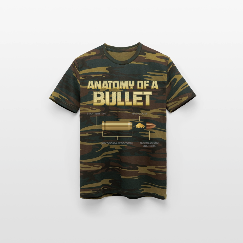 Funny Bullet Gun 3, Gun Lover Gift, Anatomy Of A Pew Bullet Gun Shirt, Gun Lover, Veteran Gift, Pew T-shirt, Alternative Unisex Eco Camo T-Shirt - green camo