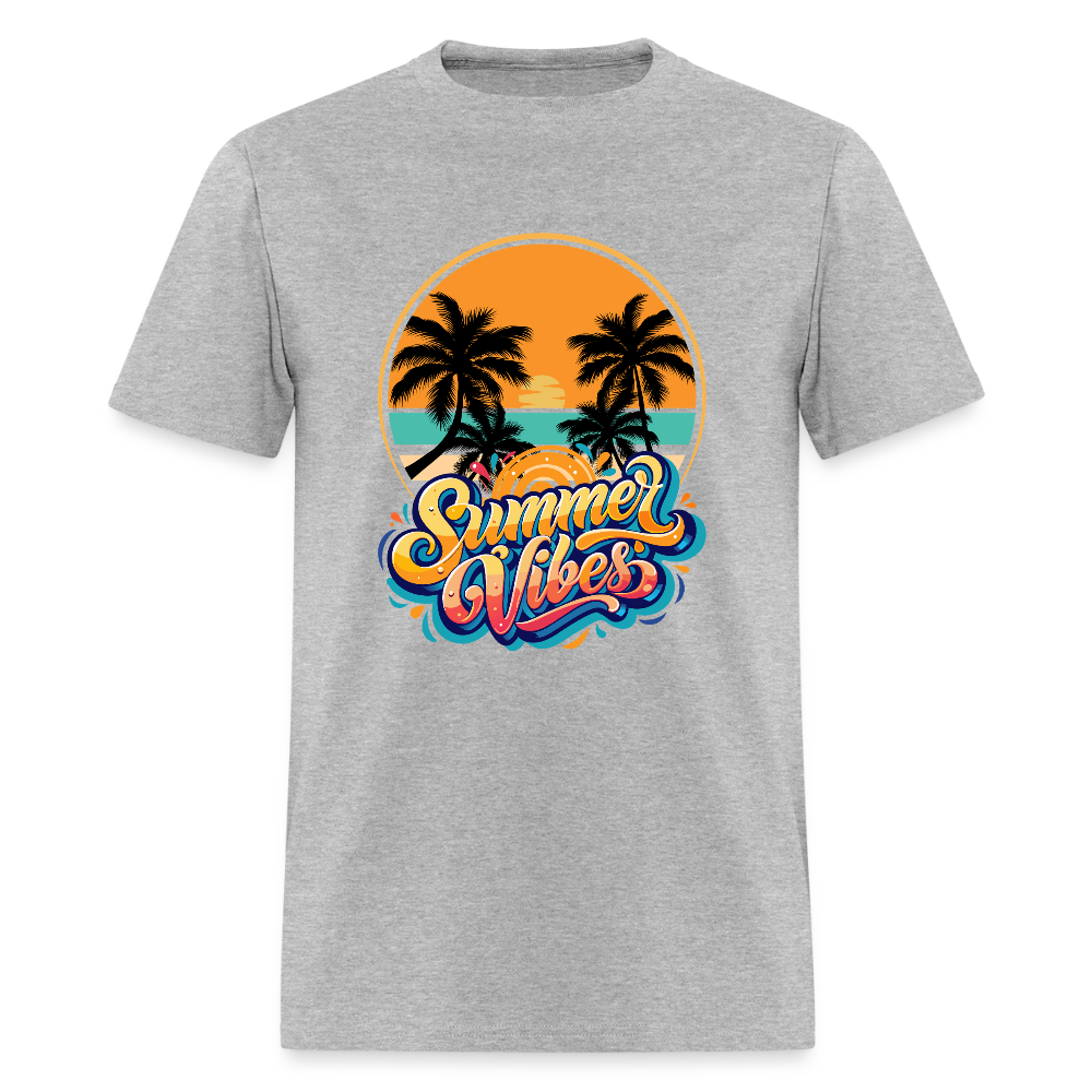 Summer Vibes Shirt, Vacation Holiday T-Shirt, Sunshine Shirt, Palm Tree T-Shirt, Beach Shirt, Vacation Holiday Shirt, Birthday Gift idea, Father Day Gift, Mothers Day Gift, Gift For Him, Gift For Her, Vacation Gift Idea - heather gray