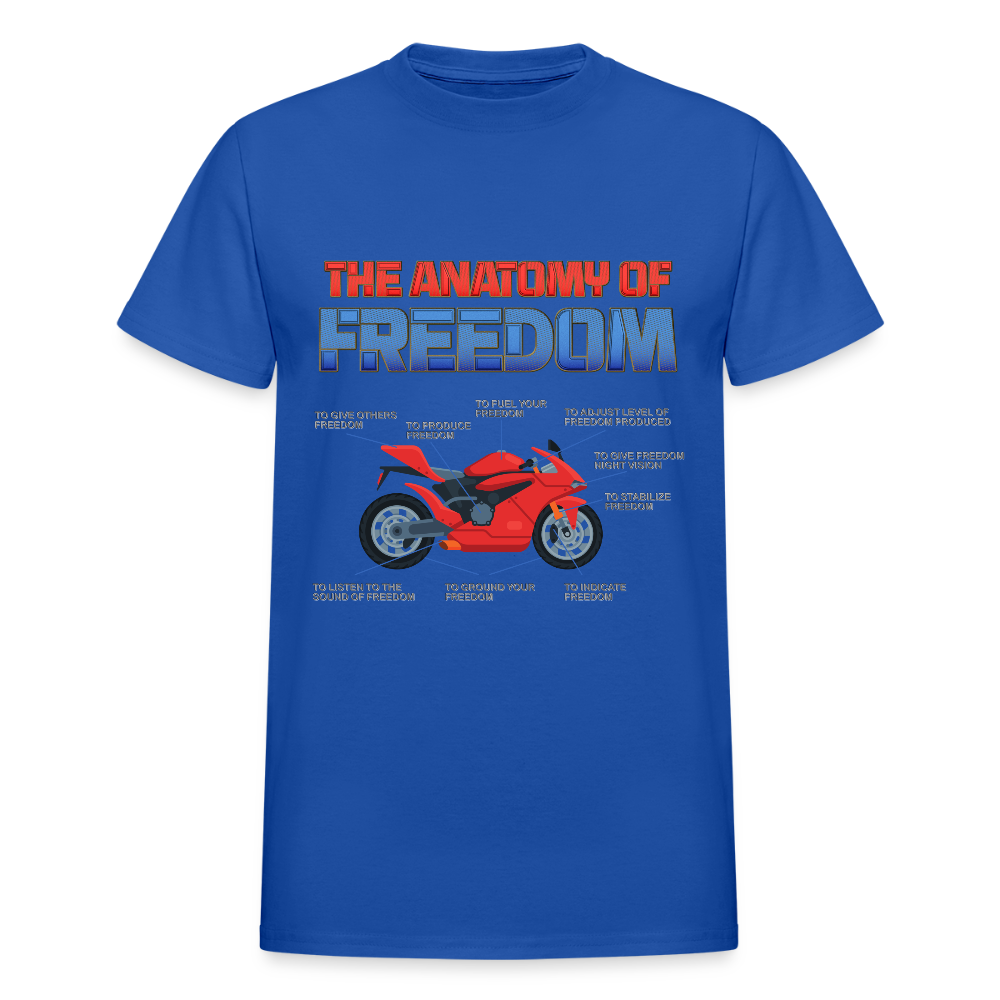 Motorcycle Gift, The Anatomy Of Freedom Shirt, Biker Lover Gift, Gift For Biker, Motor Cross, Motorcycle Anatomy - royal blue