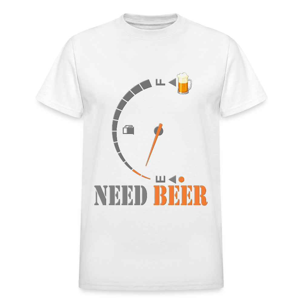I Need Beer Shirt, Fuel Gauge Shirt, Beer Froth, Funny Beer Lovers, Beer Lovers Shirt, I Need Beer, Funny Drinking Shirt, Beer Humor Shirt - white