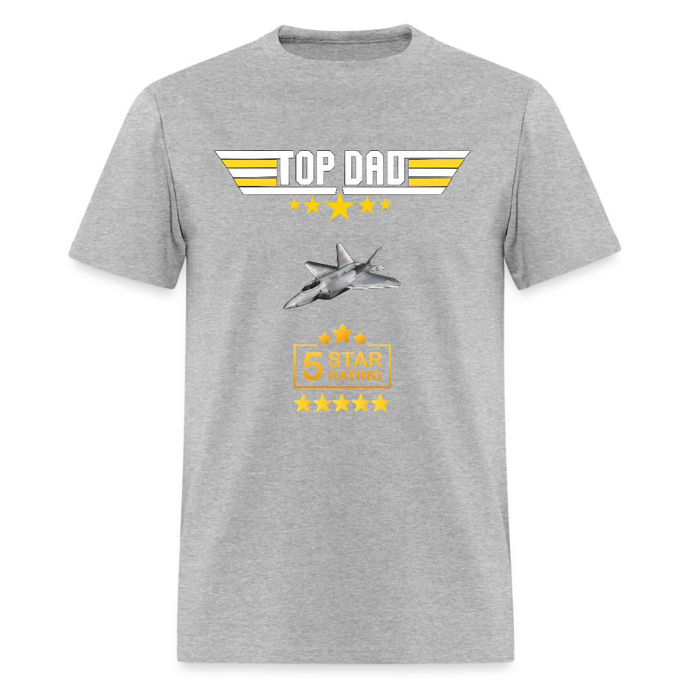 Fathers Day Gift, Gift For Dad, Top Dad Shirt, Top Dad T-Shirt, Funny Dad Shirt, Gift For Husband, Five 5 Star Dad Shirt, Fathers Day Gift - heather gray