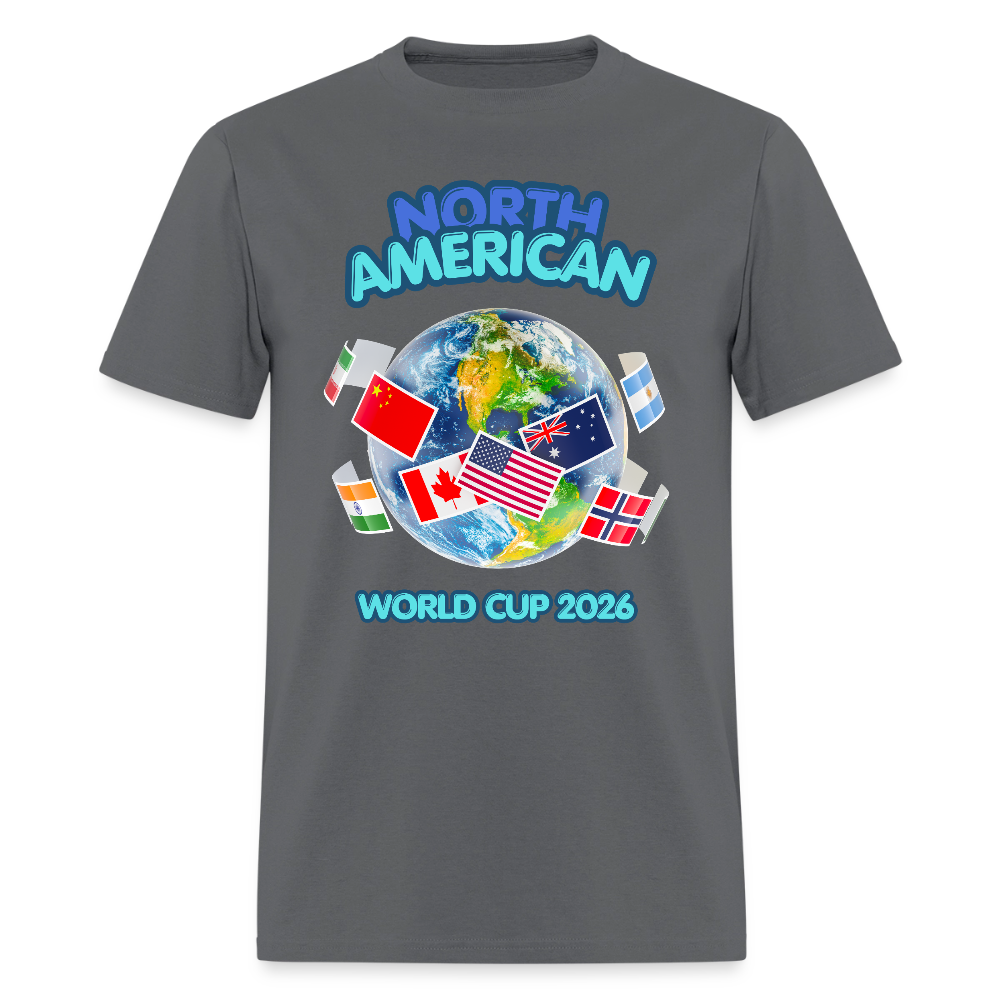 North American World Cup Shirt, World Cup 2026, Soccer Football Fans, North American World Cup, Soccer Shirt, World Cup, Football Shirt, 2026 World Cup Shirt, Game Day Shirt, World Cup Trophy - charcoal