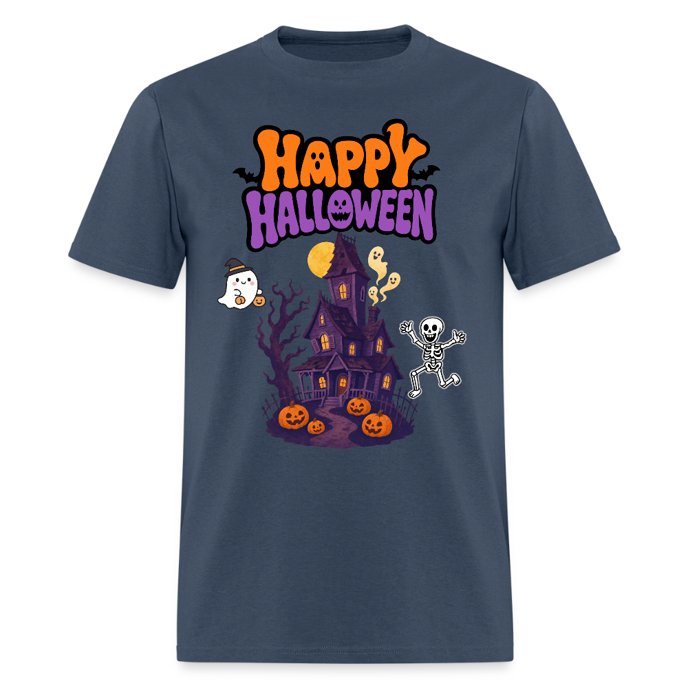 Happy Halloween Shirt, Trick Or treat, Halloween Horror, October 31st, Halloween Pumpkin, Scary Halloween, Spooky Halloween, Funny Halloween, Creepy Halloween Ghost, Halloween Party, Jack O Lantern -  blue dusk