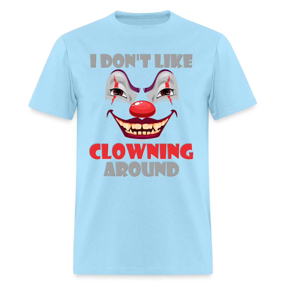 Art The Clown, Scary, Spooky, I Don't Like Clowning Around, Halloween Horror, Massacre, Clown, Party, Balloons - powder blue
