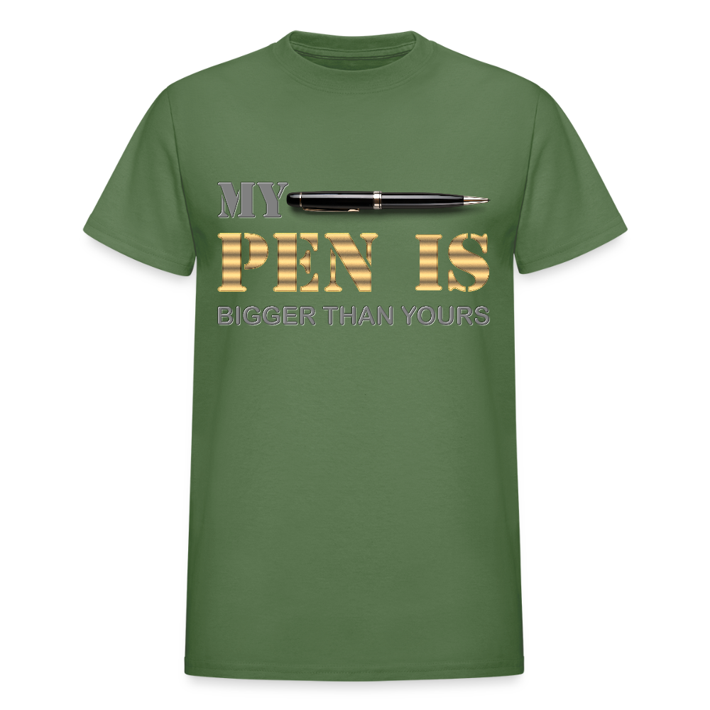 My Pen Is Bigger Than Yours Shirt, Funny Penis Shirt, Sex Saying Quote Gift Idea Tee T-Shirt, Valentines Day Gift For Him, Adult Humor, The Shocker Symbol - military green