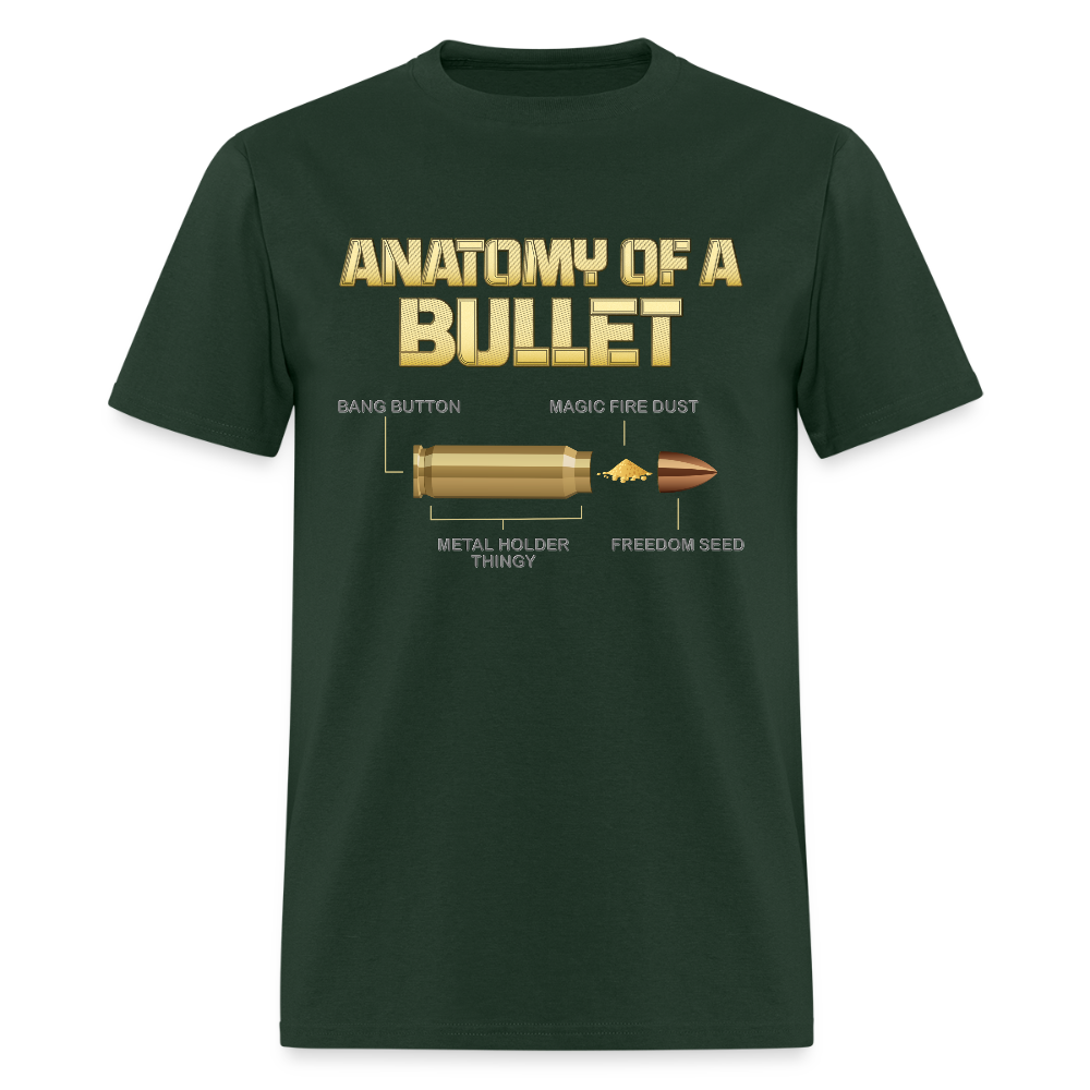Gun Lover Gift, Anatomy Of A Pew Bullet Gun Shirt, Funny Bullet Gun, Gun Lover, Veteran Gift, Pew T-shirt, - forest green