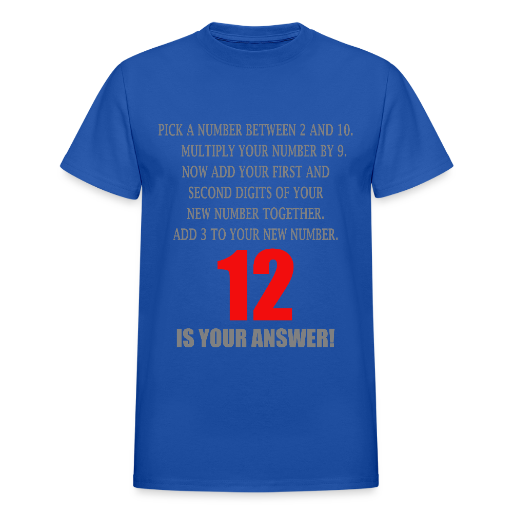 Problem Solving Math Teacher Shirt, Mathematics Shirt, Funny Joke Shirt, Answer Quote Lucky 12 Shirt, Mind Reading Sarcastic Cool - royal blue