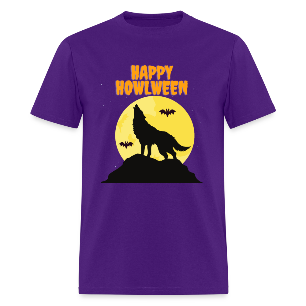 Happy Howlween, Happy Halloween, Monster, Trick Or Treat, Halloween, Spooky, Scary, Skull, Men's Premium T-Shirt - purple