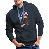 Adult Humor Shirt, The Shocker Symbol Hoodie, Inappropriate adult sexual humor, 2 in the pink, 1 in the stink, butt play anal joke, Two, One - navy