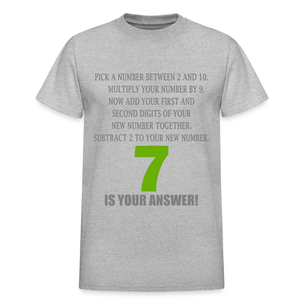 Problem Solving Math Teacher Shirt, Mathematics Shirt, Funny Joke Shirt, Answer Quote Lucky 7 Shirt, Mind Reading Sarcastic Cool - heather gray