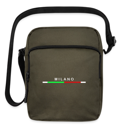 Milano Upright Crossbody Bag, Milan Upright Crossbody Bag, Vacation Holiday Milano Upright Crossbody Bag,   Italia Upright Crossbody Bag, Italian Flag Upright Crossbody Bag, Italian Gift Idea, Italy Upright Crossbody Bag - olive