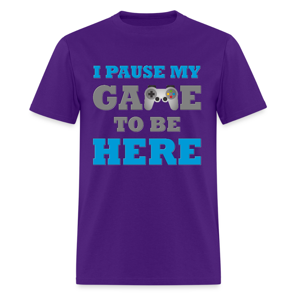 Gamer Shirt, I paused my Game to Be Here Shirt, Christmas Valentines Gift, Gamer Gift, Funny Gaming Shirt, Brothers Gift - purple