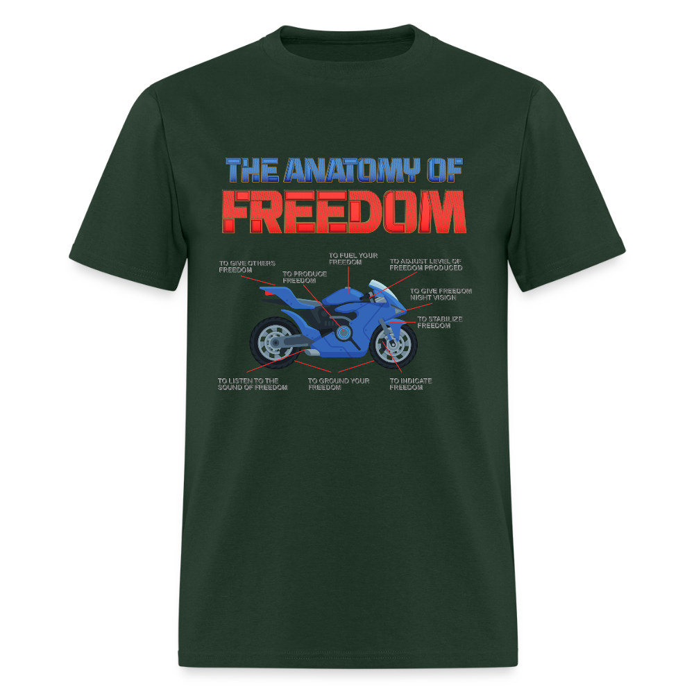 The Anatomy Of Freedom Shirt, Motorcycle Gift, Biker Lover Gift, Gift For Biker, Motor Cross, Motorcycle Anatomy - forest green