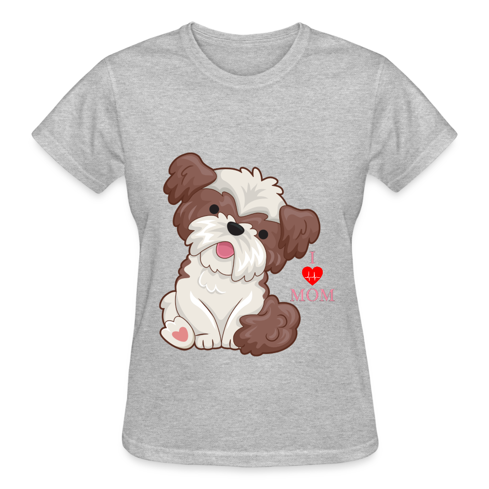Dog Lover Shirt, Dog Mama Shirt, I Love Mom Dog Shirt, Funny Dog Lover Shirt, Cute Dog Shirt, Dog Dad Shirt, Dog Mom Shirt, Gift For Her - heather gray