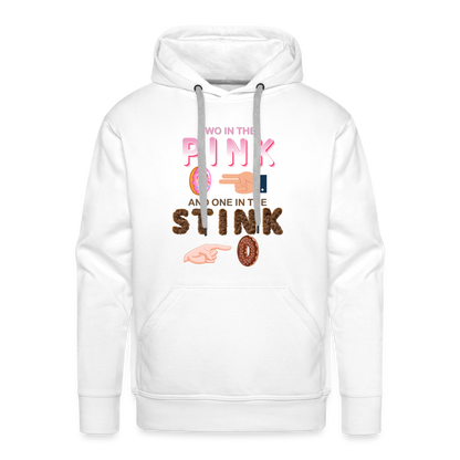 Adult Humor Shirt, The Shocker Symbol Hoodie, Inappropriate adult sexual humor, 2 in the pink, 1 in the stink, butt play anal joke, Two, One - white