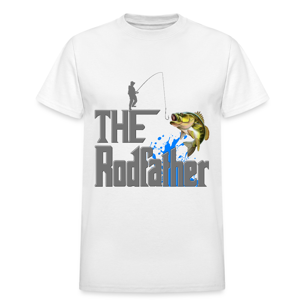 The Rodfather T-Shirt, Funny Fishing, Fishing Rod Shirt, Lake Lover Shirt, Fishing Gift For Men, Dad Fishing Shirt, Father Day Shirt - white
