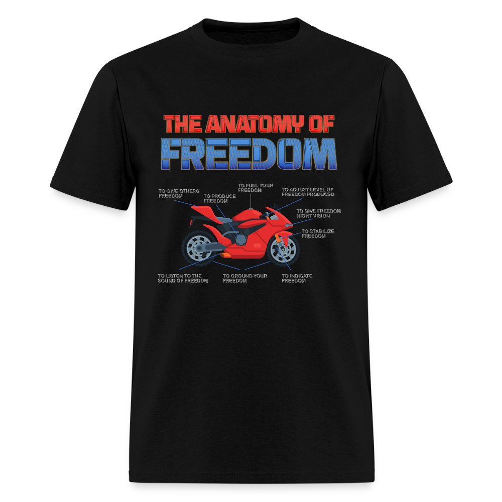 Motorcycle Gift, The Anatomy Of Freedom Shirt, Biker Lover Gift, Gift For Biker, Motor Cross, Motorcycle Anatomy - black