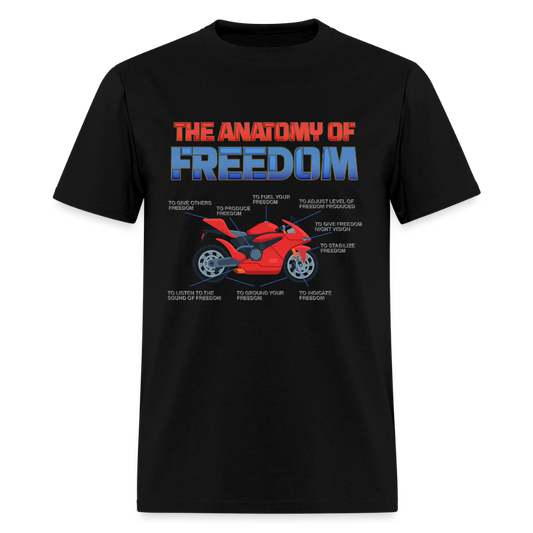 Motorcycle Gift, The Anatomy Of Freedom Shirt, Biker Lover Gift, Gift For Biker, Motor Cross, Motorcycle Anatomy - black