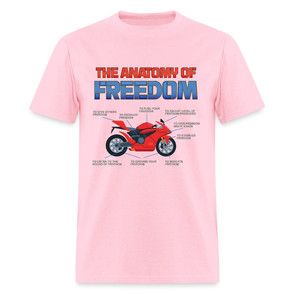 Motorcycle Gift, The Anatomy Of Freedom Shirt, Biker Lover Gift, Gift For Biker, Motor Cross, Motorcycle Anatomy - pink