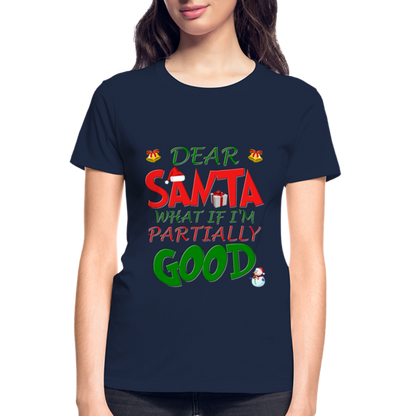 Christmas T Shirt, Ugly Christmas Shirt, Dear Santa What If I'm Partially Good, Christmas T-shirt, Xmas Santa, Dear Santa Define Good Shirt - navy