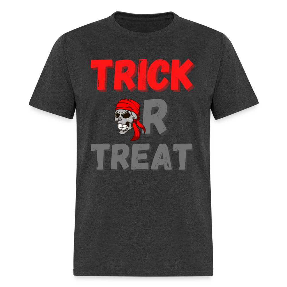 Trick or treat, halloween, horror, cute, october, pumpkin, scary, spooky, funny, cat, creepy, fall, ghost, halloween party, witch, autumn, candy, kawaii, jack o lantern, skeleton, trick or treating, Men's Premium T-Shirt - heather black