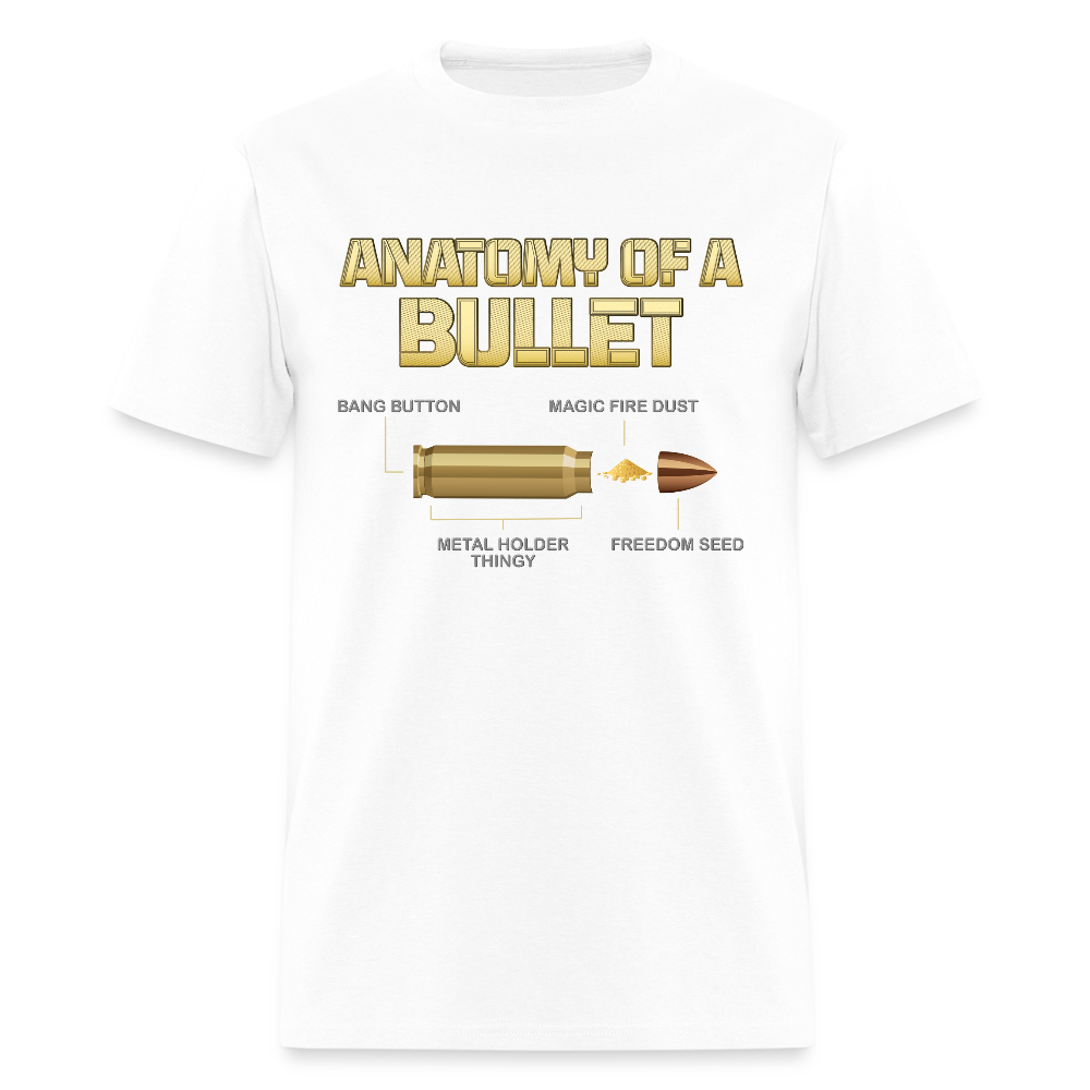 Gun Lover Gift, Anatomy Of A Pew Bullet Gun Shirt, Funny Bullet Gun, Gun Lover, Veteran Gift, Pew T-shirt, - white