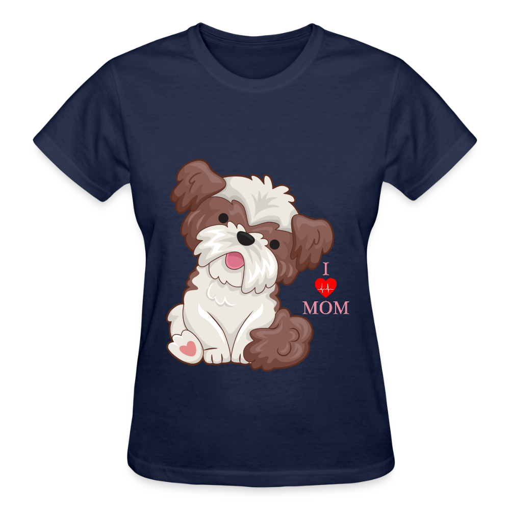 Dog Lover Shirt, Dog Mama Shirt, I Love Mom Dog Shirt, Funny Dog Lover Shirt, Cute Dog Shirt, Dog Dad Shirt, Dog Mom Shirt, Gift For Her - navy