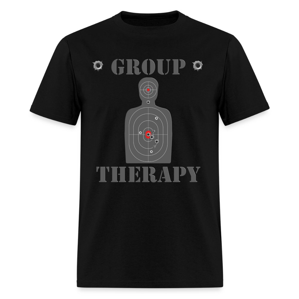 Group Therapy Shirt, Rifle Shirt, Gun Lover Shirt, Bullet Hole Shirt,  Gun Lover Gift,  Bullet Gun Shirt, Funny Bullet Gun, Gun Lover, Veteran Gift, Pew T-shirt. - black